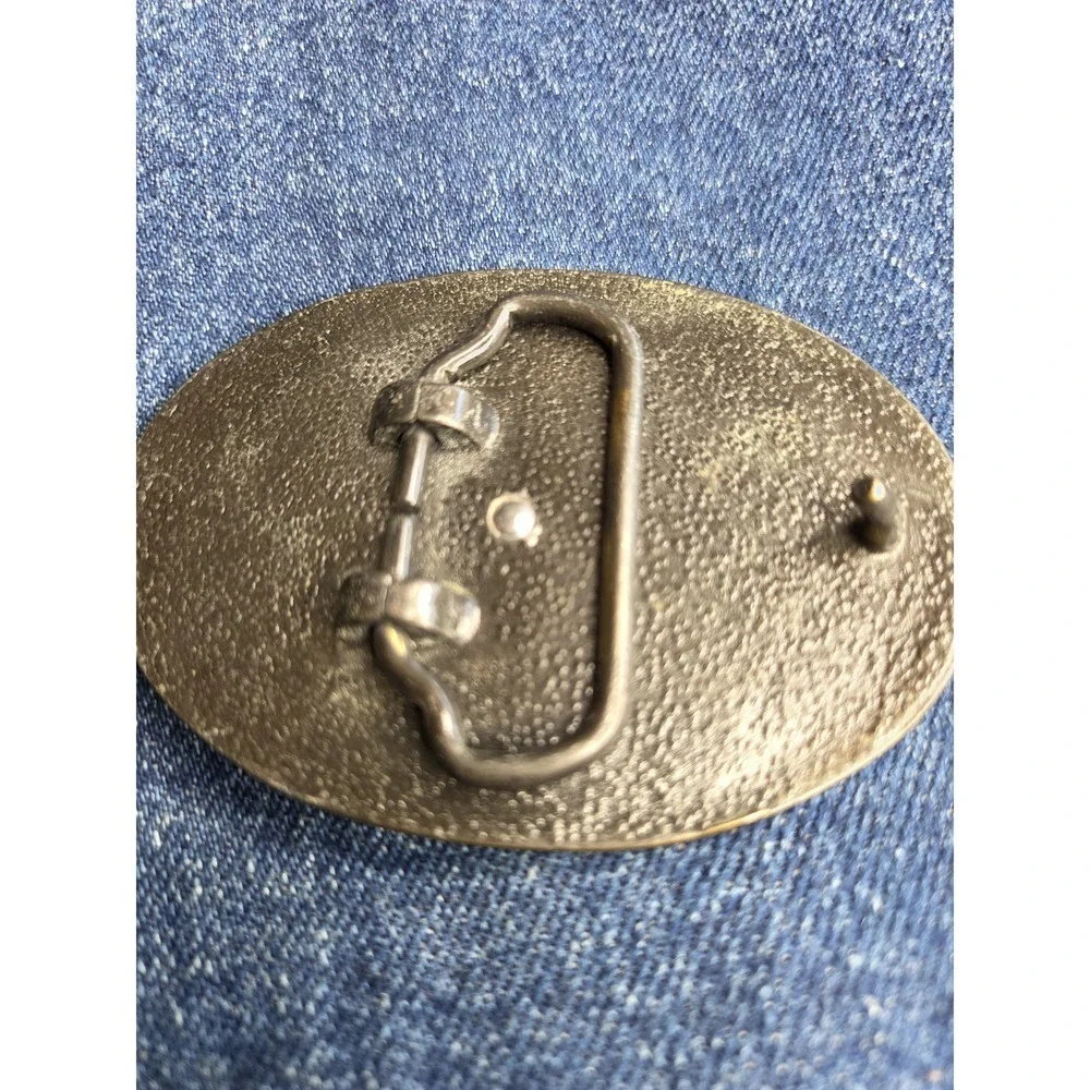 Vintage Western Wagon Brass Belt Buckle - Embedded Wagon Rare Find